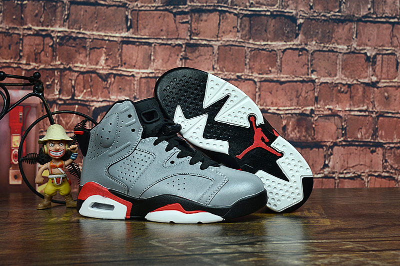 2019 Air Jordan 6 PSG Grey Black Red Shoes